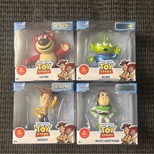 Disney Pixar Toy Story MetalFigs Set of 4 Lotso, Alien, Woody, Buzz Lightyear